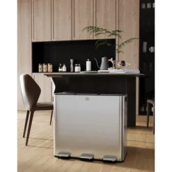 90L Three Compartment Trash Can With Soft-Close Lid, Rectangle Step Trash Can, Fingerprint-Resistant Stainless Steel Garbage Bin For Kitchen 14 90L Three Compartment Trash Can With Soft-Close Lid, Rectangle Step Trash Can, Fingerprint-Resistant Stainless Steel Garbage Bin For Kitchen -House Beautiful GUEST 5b73ea1f 77f7 4c91 b475 6e0c7e960fb0 1