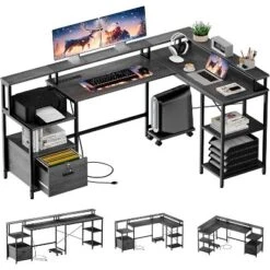 L Shaped Office Desk - 76" Reversible L Shaped Computer Desk Office Desk With Power Outlet And File Drawer Gaming Desk With Monitor Shelf Desk 19 L Shaped Office Desk - 76" Reversible L Shaped Computer Desk Office Desk With Power Outlet And File Drawer Gaming Desk With Monitor Shelf Desk -House Beautiful GUEST 5c4065eb 182f 4278 a779 346f45ff6d66