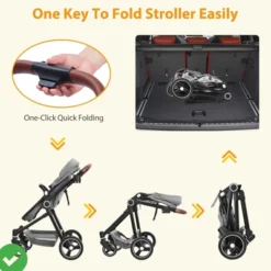 Convertible Baby Stroller 2 In 1 With Adjustable Backrest & Canopy Foldable Aluminum Alloy Anti-Shock -House Beautiful GUEST 5c44c4cd b5e1 4e6a 98b4 4cd08ebe631f