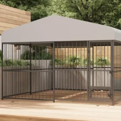 8X4FT/10X10FT/4X4FT Large Outdoor Dog Kennel, Heavy Duty Metal Dog Cage With Roof, Lock And Rotating Feeder, For All Dog Breeds 17 8X4FT/10X10FT/4X4FT Large Outdoor Dog Kennel, Heavy Duty Metal Dog Cage With Roof, Lock And Rotating Feeder, For All Dog Breeds -House Beautiful GUEST 5da0740e ccde 4354 bf20 37849519b569