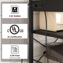 Microwave Stand Bakers Rack With Power Outlet, Kitchen Baker Rack With Wire Basket 14 Microwave Stand Bakers Rack With Power Outlet, Kitchen Baker Rack With Wire Basket -House Beautiful GUEST 5db7ce07 0ad5 4a14 9a03 3edbbfc466cd