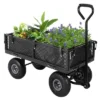 Heavy Duty Steel Garden Cart Folding Utility Wagon With Removable Cart Liner