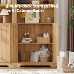 72" Tall Arched Pantry Cabinet With Doors, 5-Tier Kitchen Storage Cabinet With Adjustable Shelves, Wooden Pantry Cabinet -House Beautiful GUEST 5e0343c9 9b0c 43a7 86e4 5d67c67aa795