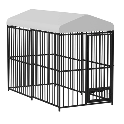Large Outdoor Dog Kennel, Metal Dog Cage With Waterproof Roof, Rotating Feeding Bowl And Lock, For All Dog Breeds For Backyard 10 Large Outdoor Dog Kennel, Metal Dog Cage With Waterproof Roof, Rotating Feeding Bowl And Lock, For All Dog Breeds For Backyard - Image 8