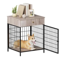 Wooden Dog Kennel Crate Furniture Side Table / End Table With Drawer For Small Dogs 17 Wooden Dog Kennel Crate Furniture Side Table / End Table With Drawer For Small Dogs -House Beautiful GUEST 5edd70b5 862a 4b4d 92a7 a7336d2ab293