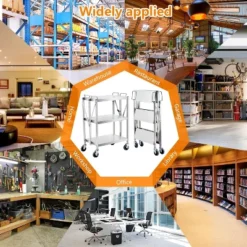 Foldable Utility Cart With Wheels, 300LB Large Capacity Collapsible Service Cart, XL 3-Tier Rolling Tool Carts For For Home, Garage -House Beautiful GUEST 5f1c5365 e3a5 42e8 9c64 9ac479a30c83