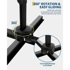 10FT Cantilever Patio Umbrella With Cross Base 360° Rotation Market Outdoor Umbrella For Patio -House Beautiful GUEST 5f461081 31ac 415c 829d d9f1167e700a