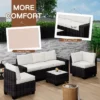 Jojoka 6 Pieces Outdoor Patio Sectional Furniture PE Rattan Sofa Set, All Weather Wicker Modular Patio Conversation Couch Sets With Coffee Table -House Beautiful GUEST 5fe19aa9 6618 4569 8f8c 02a6534acf20