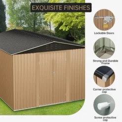 8x8 FT Outdoor Storage Shed,Utility Metal Tool Storage With Lockable Doors And Updated Frame Structure, Large Garden Shed For Backyard 13 8x8 FT Outdoor Storage Shed,Utility Metal Tool Storage With Lockable Doors And Updated Frame Structure, Large Garden Shed For Backyard -House Beautiful GUEST 604ad8ad 37fb 4322 9dcc 448c43aab156