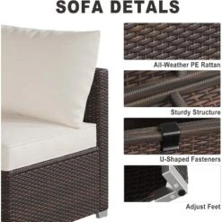 Rattan Patio Sectional Sofa Set 8 Pieces Outdoor Wicker Furniture Couch Patio Storage Table Coffee Table Backyard Furniture Conversation SetGray Sofa -House Beautiful GUEST 6064bc48 f0c1 4753 b8ee 3a468e05ad25