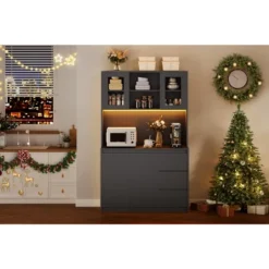 Kitchen Pantry Cabinet,71" Tall Storage Cabinet With Doors And Shelves Adjustable,Kitchen Storage Hutch With Microwave Shelf -House Beautiful GUEST 60684ff4 a277 4aaf ab51 b386f77b79c6