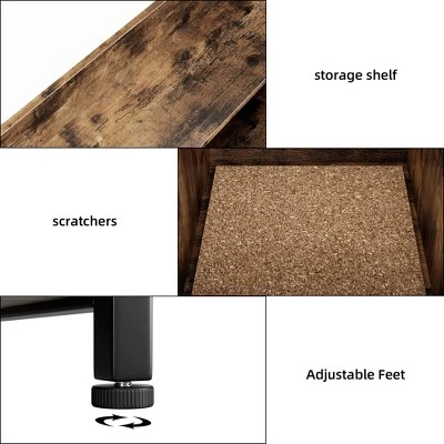 Cat Litter Box Enclosure Furniture, Hidden Litter Box Cabinet With Scratching Pad, Farmhouse Indoor Cat House 4 Cat Litter Box Enclosure Furniture, Hidden Litter Box Cabinet With Scratching Pad, Farmhouse Indoor Cat House - Image 2