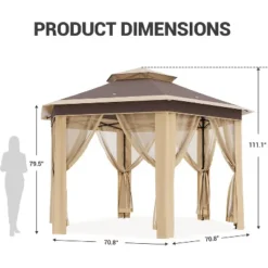 Outdoor Patio Gazebo 13'x13' With Expansion Bolts, Heavy Duty Party Tent & Shelter With 6 Zippered Mesh Netting For Backyard 12 Outdoor Patio Gazebo 13'x13' With Expansion Bolts, Heavy Duty Party Tent & Shelter With 6 Zippered Mesh Netting For Backyard -House Beautiful GUEST 61bbc7d7 a7a0 46b0 8f23 4caabec0d43c