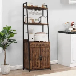 70.8" Industrial Bakers Rack With Drawer & Cabinet, 5-Tier Heavy Duty Microwave Stand, Freestanding Kitchen Storage Shelf 15 70.8" Industrial Bakers Rack With Drawer & Cabinet, 5-Tier Heavy Duty Microwave Stand, Freestanding Kitchen Storage Shelf -House Beautiful GUEST 6206aef7 564f 4e48 973b 0ddb9c534e3e