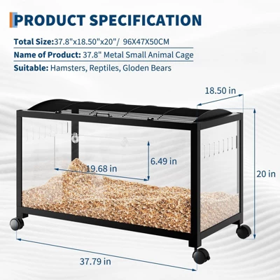 38" Metal Large Rat Cage Stackable With Top Access,Ventilated Pet Mouse Cages With Front Door,Portable Hamster House For Rats, Guinea Pigs 3 38" Metal Large Rat Cage Stackable With Top Access,Ventilated Pet Mouse Cages With Front Door,Portable Hamster House For Rats, Guinea Pigs