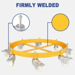 55 Gallon Drum Dolly, Heavy Duty 2000 LBS Barrel Dolly With Steel Frame, 8 Swivel Casters With Brake, Non-Tipping Hand Truck -House Beautiful GUEST 640ac801 c432 4332 a638 54da45a3332a