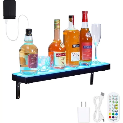 1 Tiers 24 Inch Acrylic Wall Mounted Whiskey Rack Stand With Remote And App Control 8 1 Tiers 24 Inch Acrylic Wall Mounted Whiskey Rack Stand With Remote And App Control - Image 6