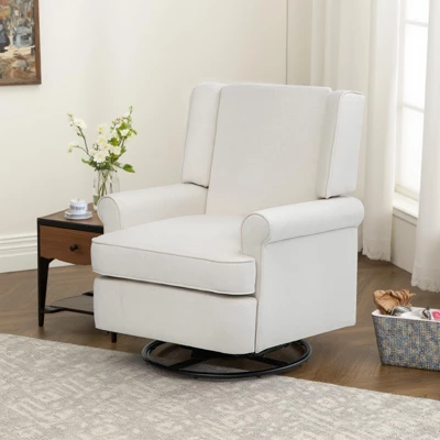 Recliner Swivel Chair, High-Density Sponge + Cotton And Linen Material, Small Swivel Rocker Recliner 11 Recliner Swivel Chair, High-Density Sponge + Cotton And Linen Material, Small Swivel Rocker Recliner - Image 9