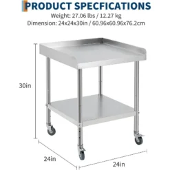 24x24x30 Inch Equipment Grill Stand Table Stainless Steel NSF Certified 400 Lbs Capacity With Adjustable Legs -House Beautiful GUEST 65693764 8c4c 42bc a651 146e565f04e7