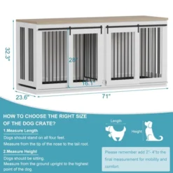 Large Dog Crate Furniture For Large Breed, Heavy Duty Dog Kennel With Divider,All Steel Frame Crate -House Beautiful GUEST 658bc0b0 2833 4d62 8214 b2d1c627b8fe