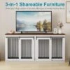 71inch Dual Dog Crate Furniture - Heavy Duty Wooden Kennel W/Sliding Barn Doors & Divider, TV Stand For Large Breeds 2 71inch Dual Dog Crate Furniture - Heavy Duty Wooden Kennel W/Sliding Barn Doors & Divider, TV Stand For Large Breeds -House Beautiful GUEST 65f18be5 8e83 47eb aa36 0f611a11f475