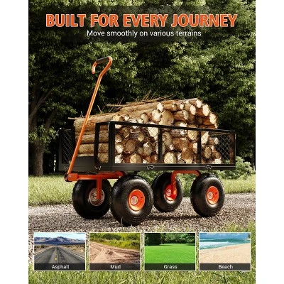 500lbs Steel Garden Cart Heavy Duty Mesh Steel Utility Outdoor Wagon With Removable Sides 180° Rotating Handle 10 Inch Tires,Black 3 500lbs Steel Garden Cart Heavy Duty Mesh Steel Utility Outdoor Wagon With Removable Sides 180° Rotating Handle 10 Inch Tires,Black