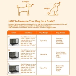 Dog Crate Furniture, 32.5'' Wooden Dog Kennel With Wheels And Double Door, Decorative Pet House With Removable Tray, Modern End Table -House Beautiful GUEST 671ea356 c4ad 454d a1f7 033082eabecb