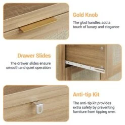 Modern Rattan Buffet Cabinet Sideboard With Storage,47" Boho Credenza Buffet Console Table With Drawers&Doors,Wooden Coffee Bar Cabinet 15 Modern Rattan Buffet Cabinet Sideboard With Storage,47" Boho Credenza Buffet Console Table With Drawers&Doors,Wooden Coffee Bar Cabinet -House Beautiful GUEST 6815c368 f850 4019 b736 a52289988a31