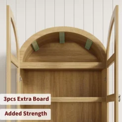 72" Arched Kitchen Pantry, Wood Arch Kitchen Storage Cabinets With Doors, Drawers, Shelves, Farmhouse Freestanding Versatile Large Cupboard Cabinet -House Beautiful GUEST 6831b59e dd6e 47e5 8116 edb5760fd3d0