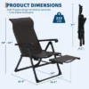 Outdoor Folding Rattan Lounge Chair, Adjustable Recliner Chair With High Backrest And Reversible Footrest, Portable For Patio Garden Pool, Brown -House Beautiful GUEST 6922ba2d f087 4d4d 96a2 b16886b53f30