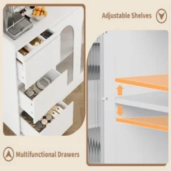 Coffee Bar Cabinet, 48" Buffet Cabinet Storage Cabinet Sideboard Modern Kitchen Buffet Table With 3 Drawers -House Beautiful GUEST 69733f2f adf0 4e45 99e5 5b0cc1c25e54