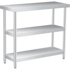 Stainless Steel Work Table, 3-Tier Commercial Utility Prep Table For Restaurant, Garage, Laundry, Indoor Outdoor, Silver 20 Stainless Steel Work Table, 3-Tier Commercial Utility Prep Table For Restaurant, Garage, Laundry, Indoor Outdoor, Silver -House Beautiful GUEST 69d14436 2470 4434 8b39 97bf94bf9d05