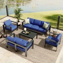Aluminum Patio Furniture Set 7 Seats, 5 PCS Outdoor Sectional Sofa With Table, All-Weather Conversation Set 19 Aluminum Patio Furniture Set 7 Seats, 5 PCS Outdoor Sectional Sofa With Table, All-Weather Conversation Set -House Beautiful GUEST 6a0515b8 3178 4cfb abb6 d550f8840369