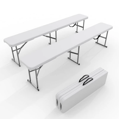 Portable Folding Bench 6 Foot, Plastic Foldable Bench HDPE BenchTop With Carrying Handle For Outdoor Picnic Camping Party Sports Activities 11 Portable Folding Bench 6 Foot, Plastic Foldable Bench HDPE BenchTop With Carrying Handle For Outdoor Picnic Camping Party Sports Activities - Image 9