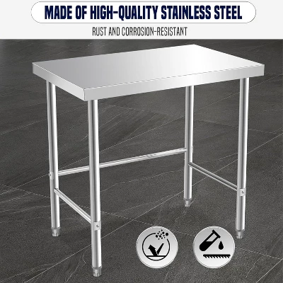 36 X 24 Inch Stainless Steel Work Table Heavy Duty Commercial Kitchen Prep Table Food Grade Metal Worktable For Restaurant 4 36 X 24 Inch Stainless Steel Work Table Heavy Duty Commercial Kitchen Prep Table Food Grade Metal Worktable For Restaurant - Image 2