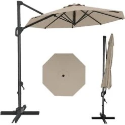 10FT Cantilever Patio Umbrella With Cross Base 360° Rotation Market Outdoor Umbrella For Patio -House Beautiful GUEST 6c486c0d da09 48ee 9821 a89fa1e6d191
