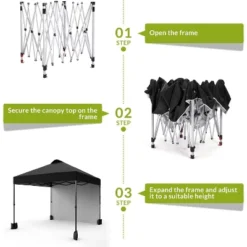 Jojoka 10'x10' Outdoor Canopy Tent With Sidewall,Easy Pop Up With Vented Roof,Portable Instant Camping Beach Tents -House Beautiful GUEST 6cc3b037 17dc 4efa 94dd 9fb3acea4698