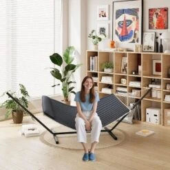 Jojoka Curved-Bar 2 Person Hammock With Stand,Detachable Pillow,Portable Carrying Bag For Outdoor 12 Jojoka Curved-Bar 2 Person Hammock With Stand,Detachable Pillow,Portable Carrying Bag For Outdoor -House Beautiful GUEST 6cffea63 9e51 4d26 b9d5 e3253fee2d54