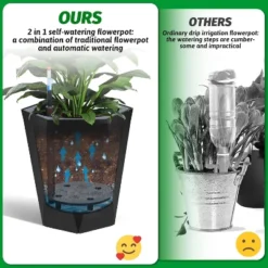 Tall Planters Set Of 2, Self Watering Plant Pots With Water Level Monitor, Outdoor Planters With Wheels, Indoor Flower Pots -House Beautiful GUEST 6d557f96 167a 4c28 b356 014a6a56f633