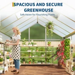 6x6FT Walk In Polycarbonate Greenhouses With Enhanced Aluminum Frame And Roof Vent For Outdoors And Seasons Garden Planting Silver 12 6x6FT Walk In Polycarbonate Greenhouses With Enhanced Aluminum Frame And Roof Vent For Outdoors And Seasons Garden Planting Silver -House Beautiful GUEST 6ddf8a1c bb37 42a7 940e 53ab8c8a8de6