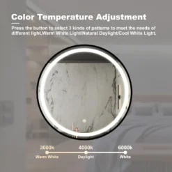 LED Round Lighted Bathroom Mirror, 32 Inch Vanity Mirror With Power And Anti Fog Switch 10 LED Round Lighted Bathroom Mirror, 32 Inch Vanity Mirror With Power And Anti Fog Switch -House Beautiful GUEST 6e13e9be 254c 4fdf 9215 cd03e7606dfb