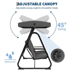 2-Person Patio Swing Chair With Adjustable Canopy & Removable Cushions 14 2-Person Patio Swing Chair With Adjustable Canopy & Removable Cushions -House Beautiful GUEST 6e37858d 05c6 41fa 9815 6d75fce35062