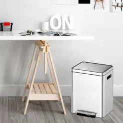 36L (10 Gallon) Stainless Steel Step-On Trash Can – Dual Compartment 5 Gal + 5 Gal For Recycling & Trash, Slim Space-Saving Design 13 36L (10 Gallon) Stainless Steel Step-On Trash Can – Dual Compartment 5 Gal + 5 Gal For Recycling & Trash, Slim Space-Saving Design -House Beautiful GUEST 6e6926cd bebc 4a26 a694 a5b8df5632ae