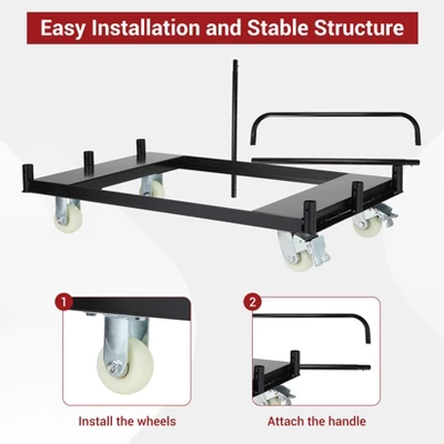 Drywall Cart Steel Panel Truck – Heavy Duty Platform Cart With 1500 Lbs Capacity, Utility Tool Cart With 4-Inch Silent Wheels 5 Drywall Cart Steel Panel Truck – Heavy Duty Platform Cart With 1500 Lbs Capacity, Utility Tool Cart With 4-Inch Silent Wheels - Image 3