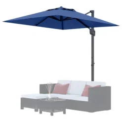 10Ft Offset Hanging Market Patio Umbrella, Outdoor Offset Cantilever Umbrella -House Beautiful GUEST 71327364 1fe9 4ac4 97cb 4eed68aa1dc5
