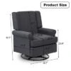 Recliner Swivel Chair, High-Density Sponge + Cotton And Linen Material, Small Swivel Rocker Recliner