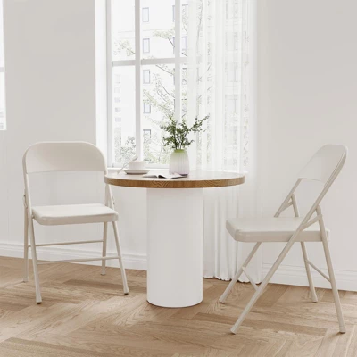 Metal Folding Chairs 2 Pack/4 Pack , Double-Hinged Heavy Duty Steel Frame, Foldable & Stackable 4 Metal Folding Chairs 2 Pack/4 Pack , Double-Hinged Heavy Duty Steel Frame, Foldable & Stackable - Image 2