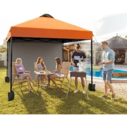 Jojoka 10'x10' Outdoor Canopy Tent With Sidewall,Easy Pop Up With Vented Roof,Portable Instant Camping Beach Tents -House Beautiful GUEST 71bd202a df37 4bde 94fc fd7e679c5f81