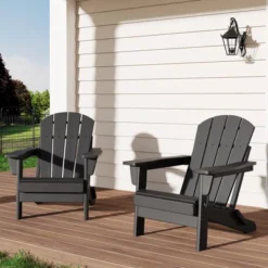 Folding Adirondack Chairs Set Of 2, HDPE Plastic Outdoor Chairs With Wood Texture - 380Lbs & Weather Resistant 19 Folding Adirondack Chairs Set Of 2, HDPE Plastic Outdoor Chairs With Wood Texture - 380Lbs & Weather Resistant -House Beautiful GUEST 7207ae92 560c 4ae1 b9aa 2d5ffc31d2b8