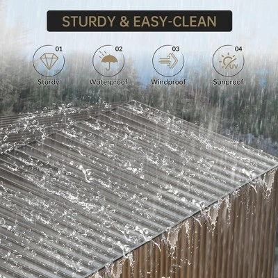 8x8 FT Outdoor Storage Shed,Utility Metal Tool Storage With Lockable Doors And Updated Frame Structure, Large Garden Shed For Backyard 4 8x8 FT Outdoor Storage Shed,Utility Metal Tool Storage With Lockable Doors And Updated Frame Structure, Large Garden Shed For Backyard - Image 2